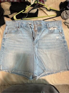 American Eagle Outfitters Light Blue High-Waist Denim Shorts